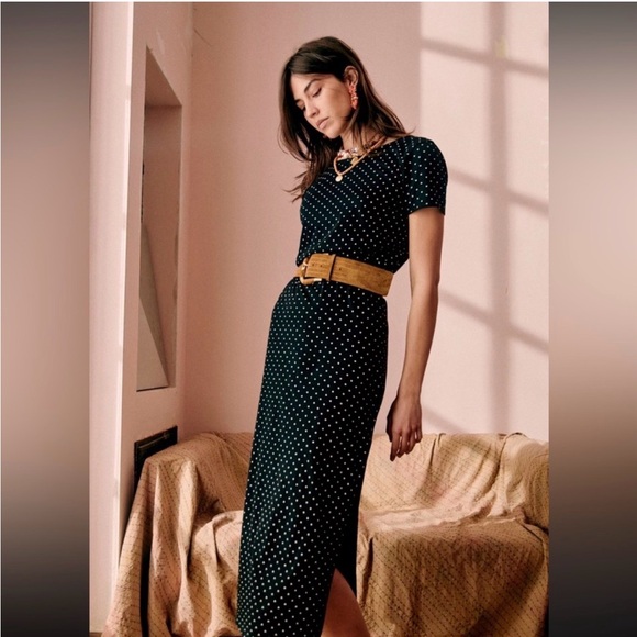 Sezane Luce Dress Pois Moyen - Size XL NWT - Picture 2 of 12